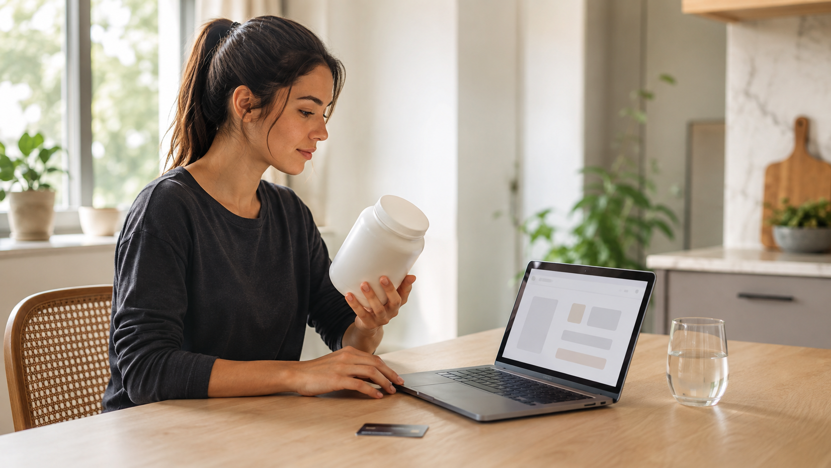 Customer reviewing a supplement before buying from the supplier